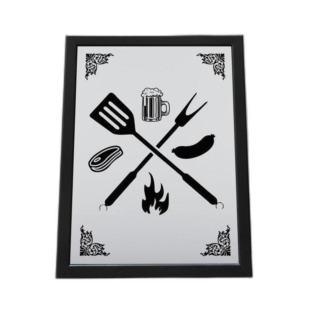 Quadro Com Moldura Talheres Shoope E Churrasco