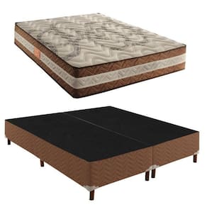 1 Cama Box King 42x193x203cmcom Colchão Super King Molas Ensacadas 30x193x203cm Samambaia Rustico Cerejeira