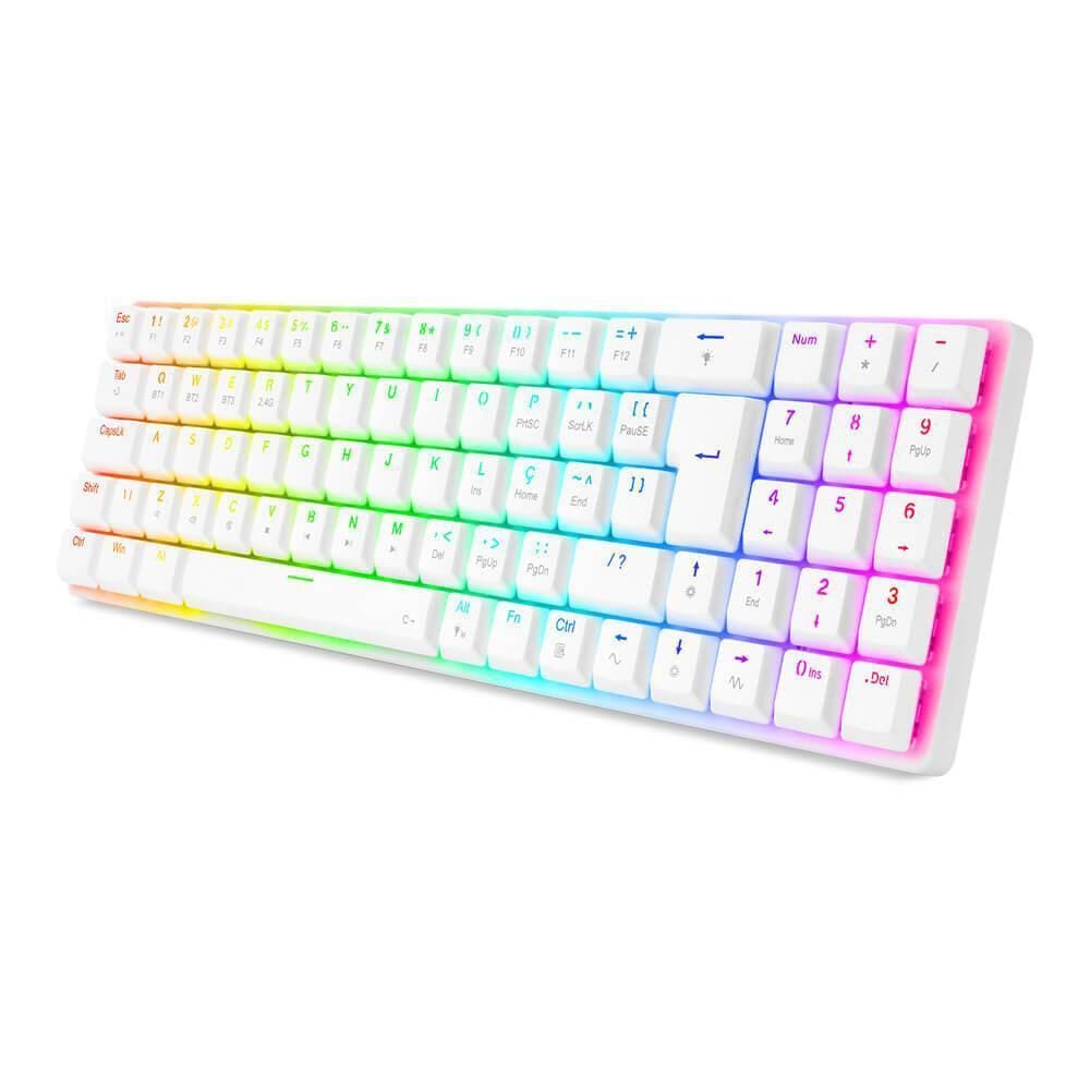 Teclado Mecânico Gamer K626 Branco Switch Marrom Redragon