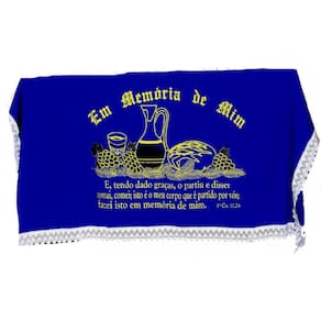 Toalha Forro De Decoração Para Santa Ceia Azul Royal
