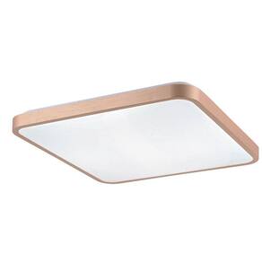 Plafon de Sobrepor Quadrado Acrilico Dourado 50cm Led 120W 3 em 1 Bivolt