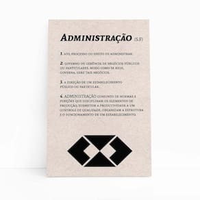 Administração Dicionário Minimalista Quadro Canvas 60X40Cm