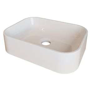 Cuba Pia para Banheiro Retangular Oxford Branco Brilho