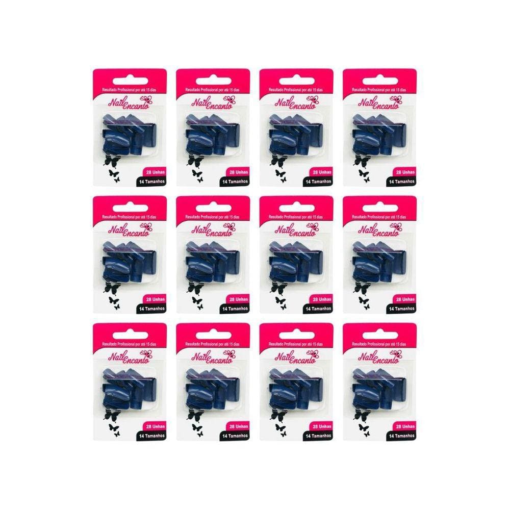 Unhas Postiças Fhaces Nail Encanto Colors Azul 28Un- 12Un