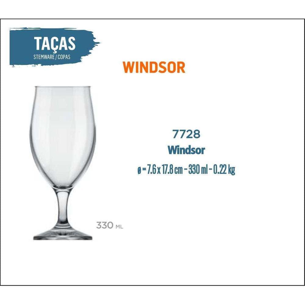 24 Taças Cerveja Windsor 330Ml-Artesanal-Pilsen-Premium-Ipa