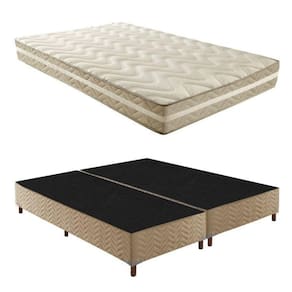 Box Queen Florença 42x158x198cmcm Colchão Queen Unique D33 Plus Duoface 20x158x198cm Rustico Bege
