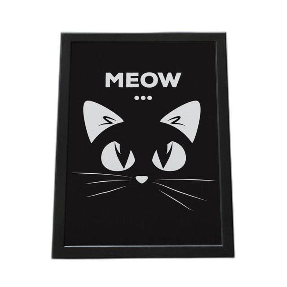 Quadro Com Moldura Meow