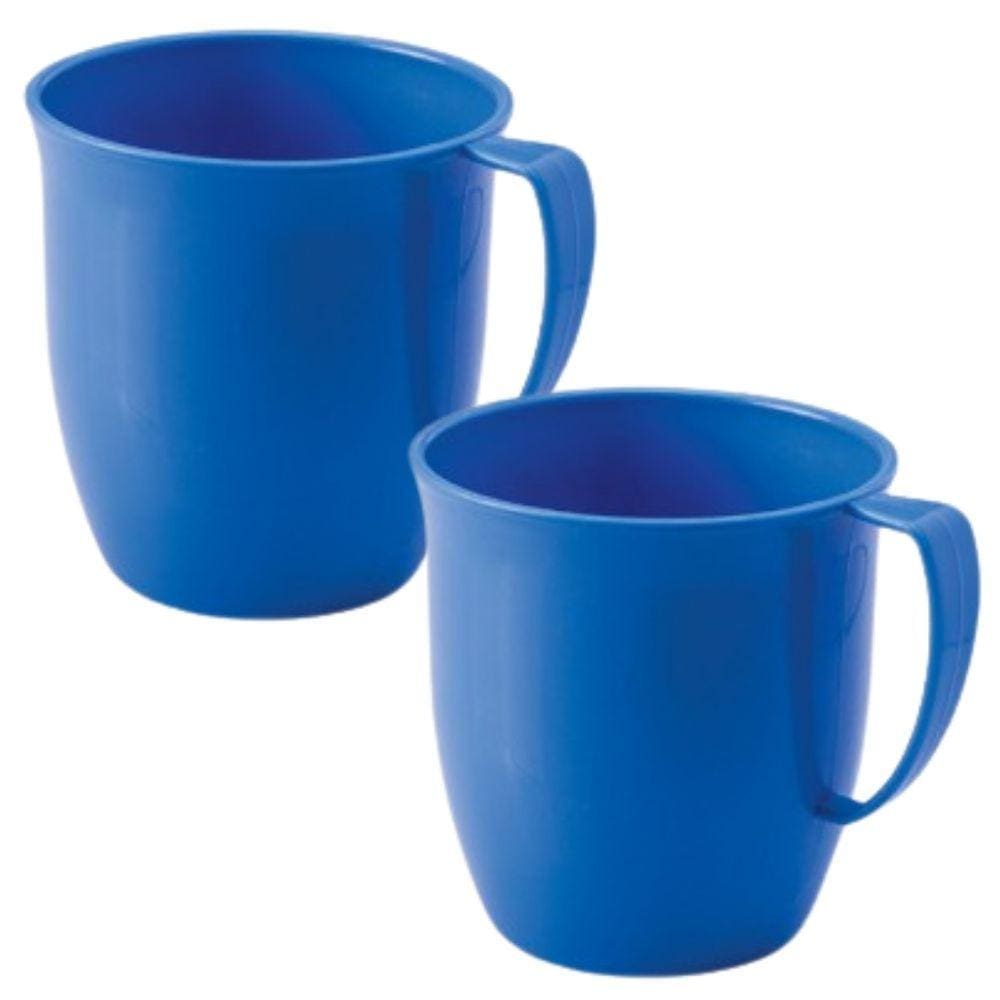 Caneca Infantil de plástico com alça 300ml azul 2 unidades Plasutil ref.2207