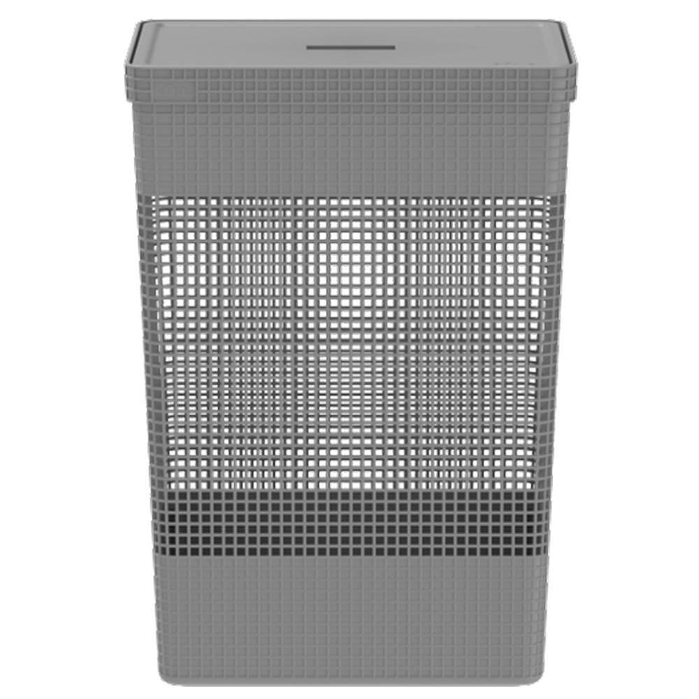 Cesto De Roupa Suja Tampa Grid 49L Organizador Área Serviço