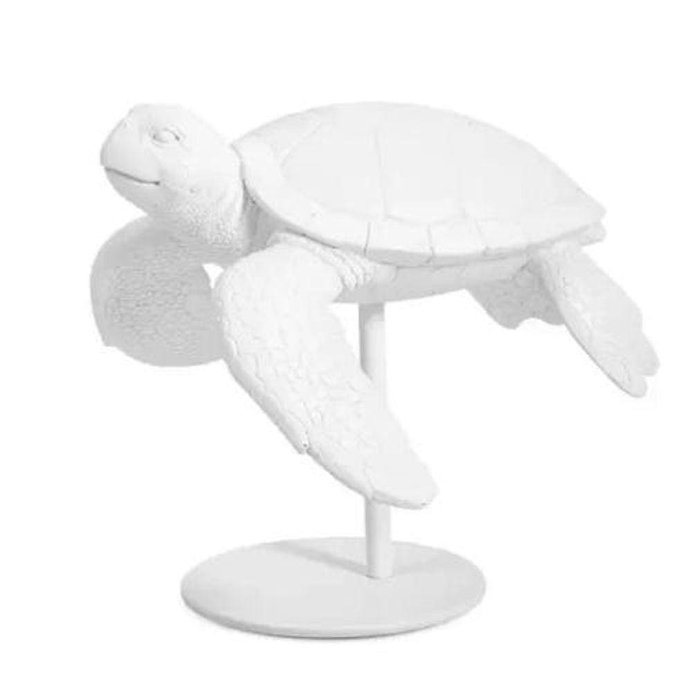 Escultura Tartaruga Branca Poliresina 21X22X20Cm 17529 Mart