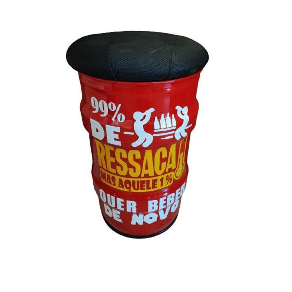Banco Tambor Vintage 99% De Ressaca Tonel Puff