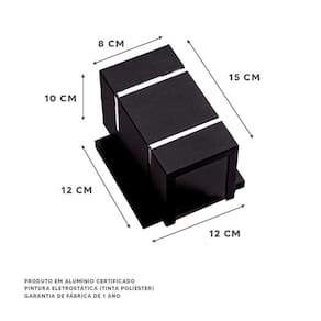 Arandela Preto 2 Focos 2 Frisos Com Base Parede Ar1512