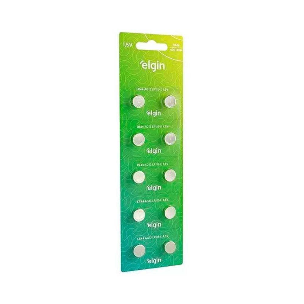 Bateria Alcalina Lr44 Elgin Cartela Com 10 Unidades - Pç / 10 [F108]