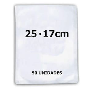 50 Saco Plástico 25X17Cm Embalagem Ranhuras Seladora A Vácuo