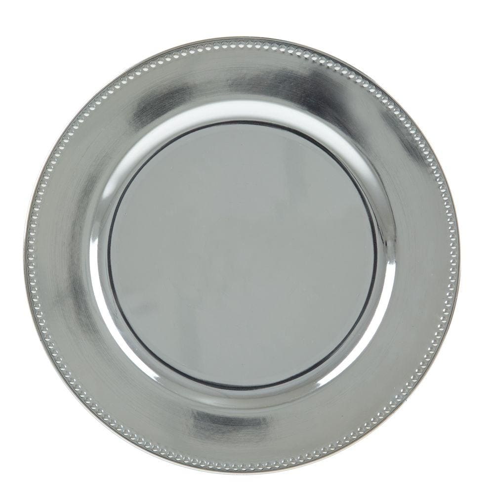 Sousplat de Plástico Prata 33cm 61023 C/1UN Rojemac