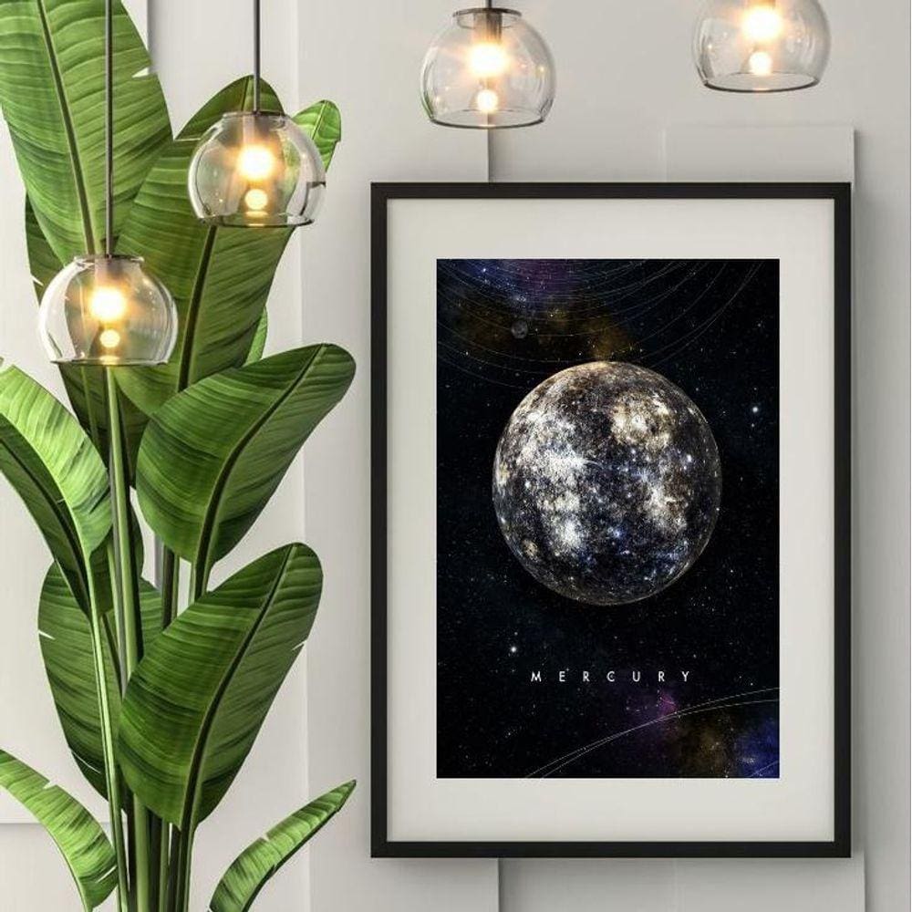Quadro Planeta Mercúrio - 60X48Cm