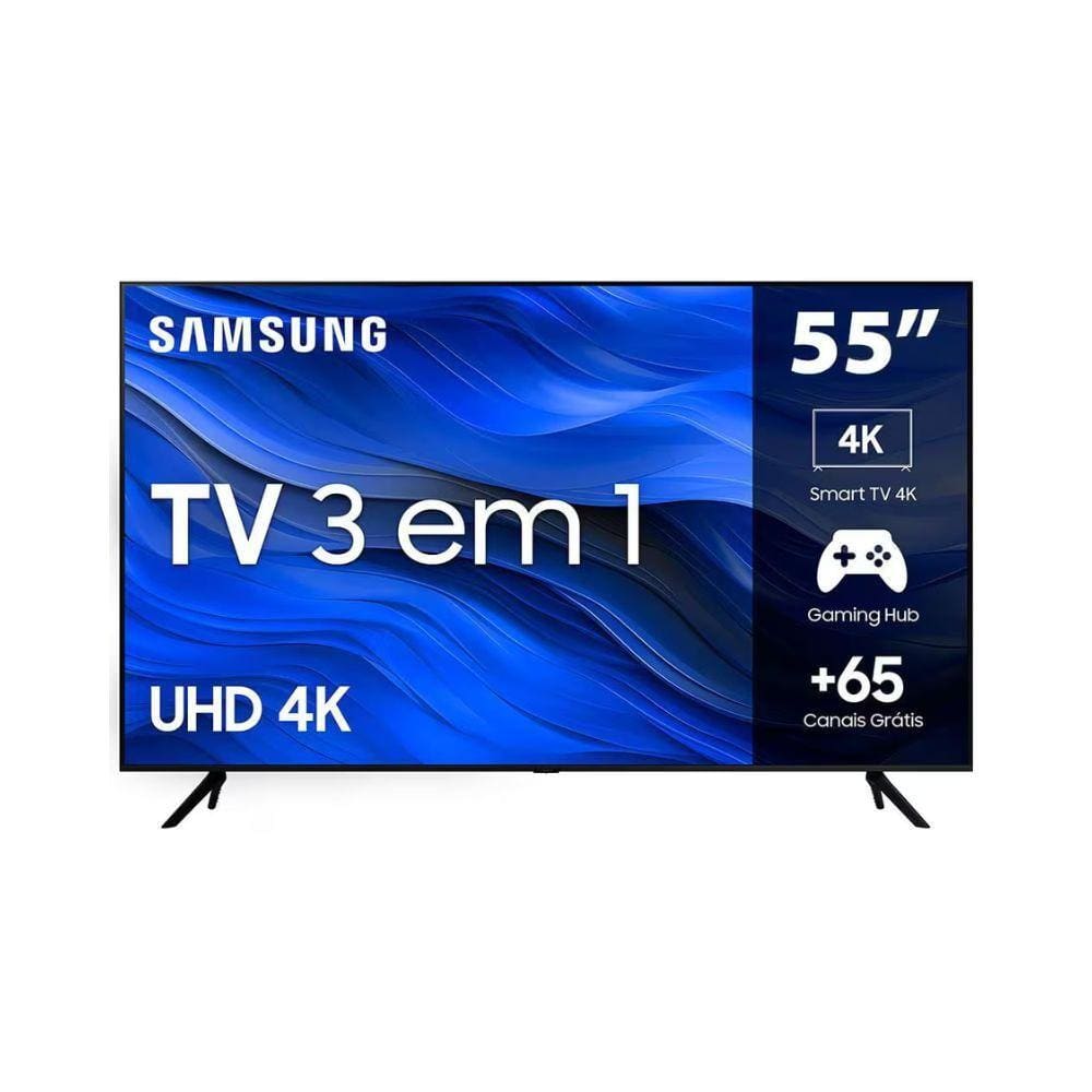 Smart TV 55" UHD 4K Samsung UN55CU7700GXZD Crystal 4K, Samsung Gaming Hub, Alexa Built In