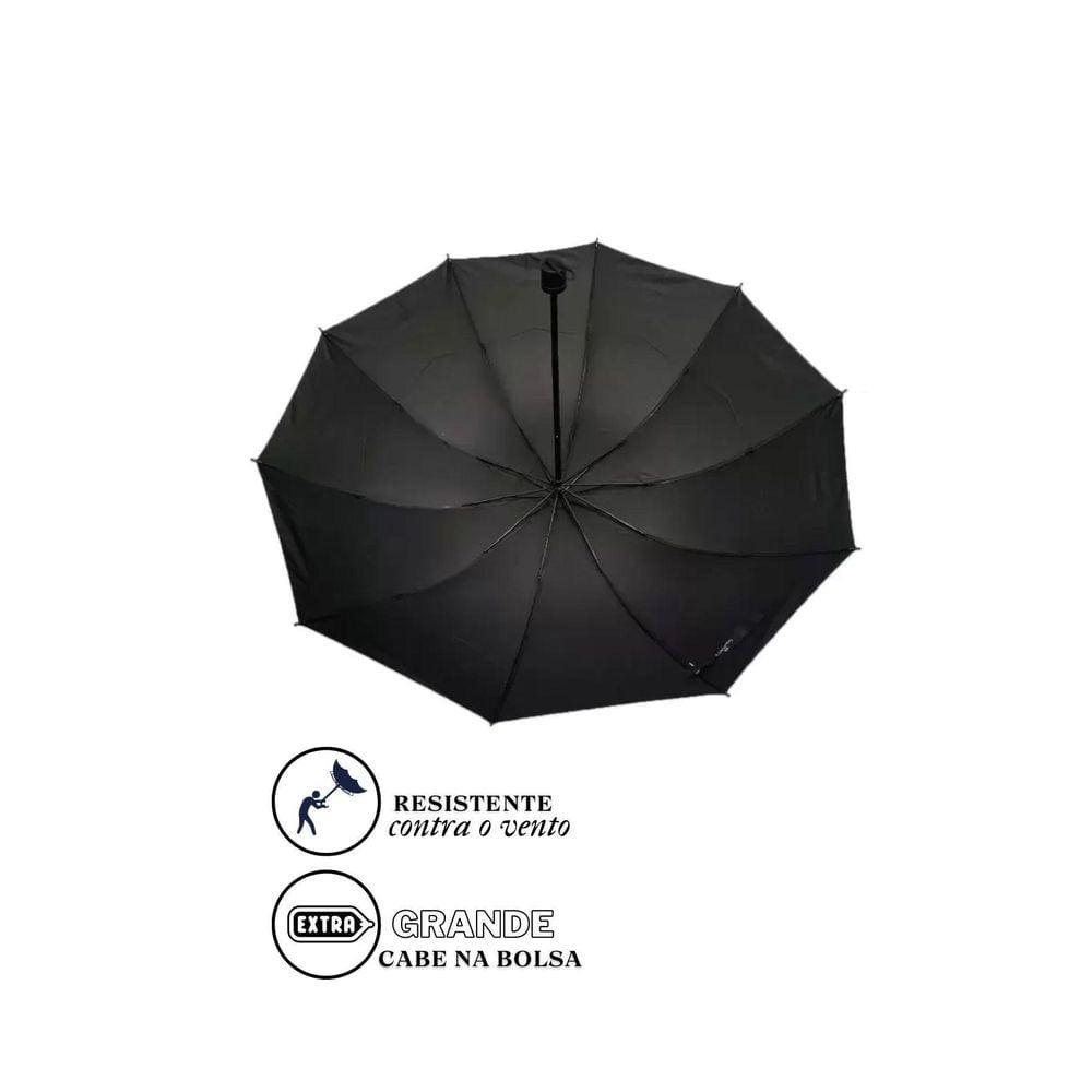 Guarda Chuva Reforçado Facinato Contra Vento T3053 Preto