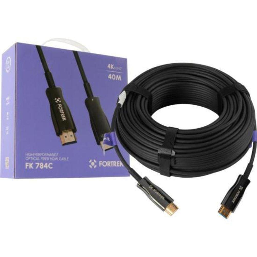 Cabo HDMI Fibra Óptica 4k FK784C 40m Fortrek [F002]