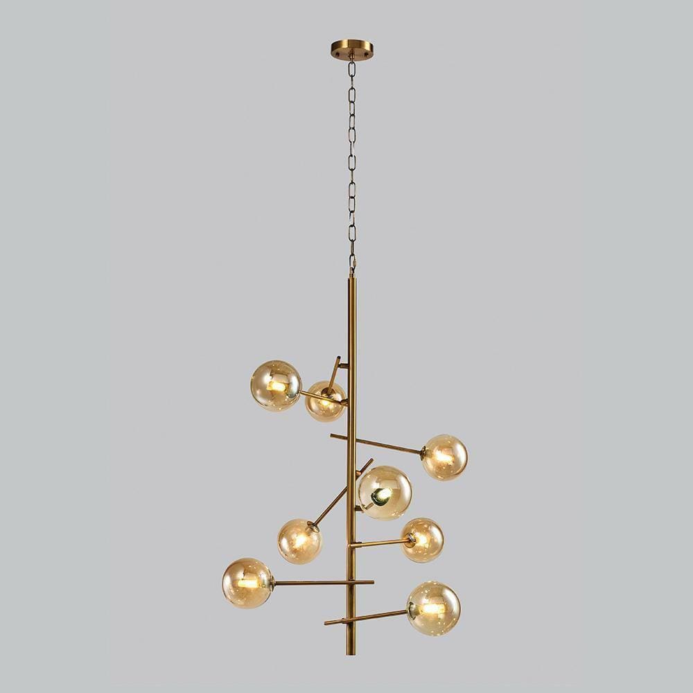 Pendente Fênix 8 Cupulas De Vidro Champagne Arquitetizze