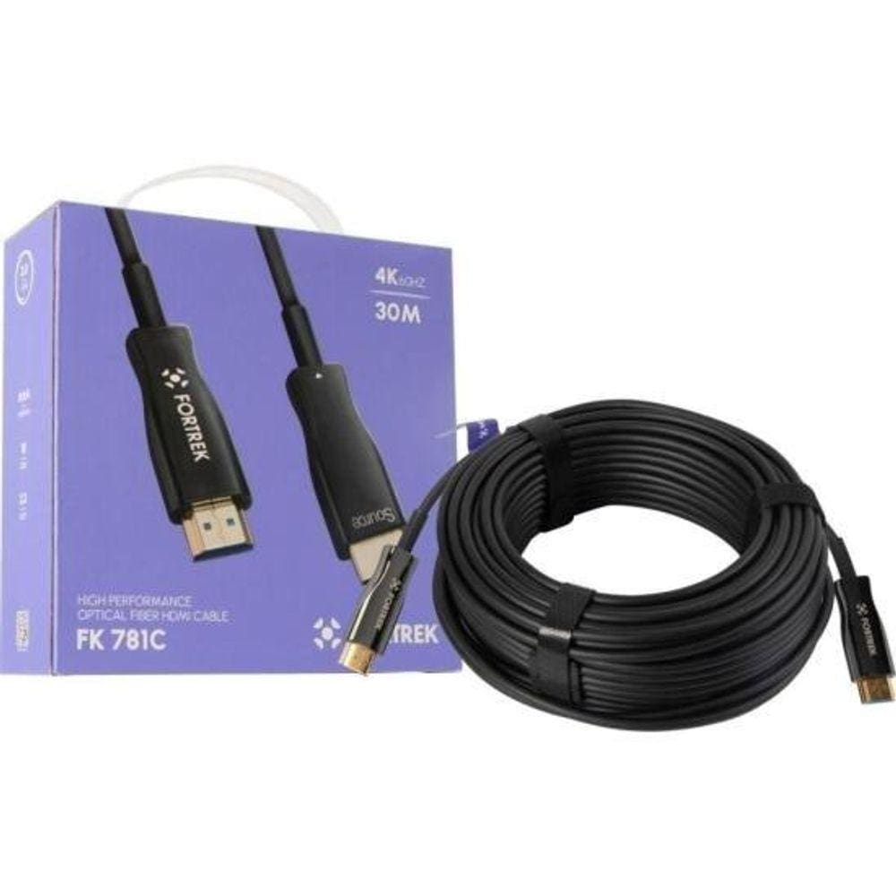 Cabo HDMI Fibra Óptica 4k FK783C 30m Fortrek [F002]
