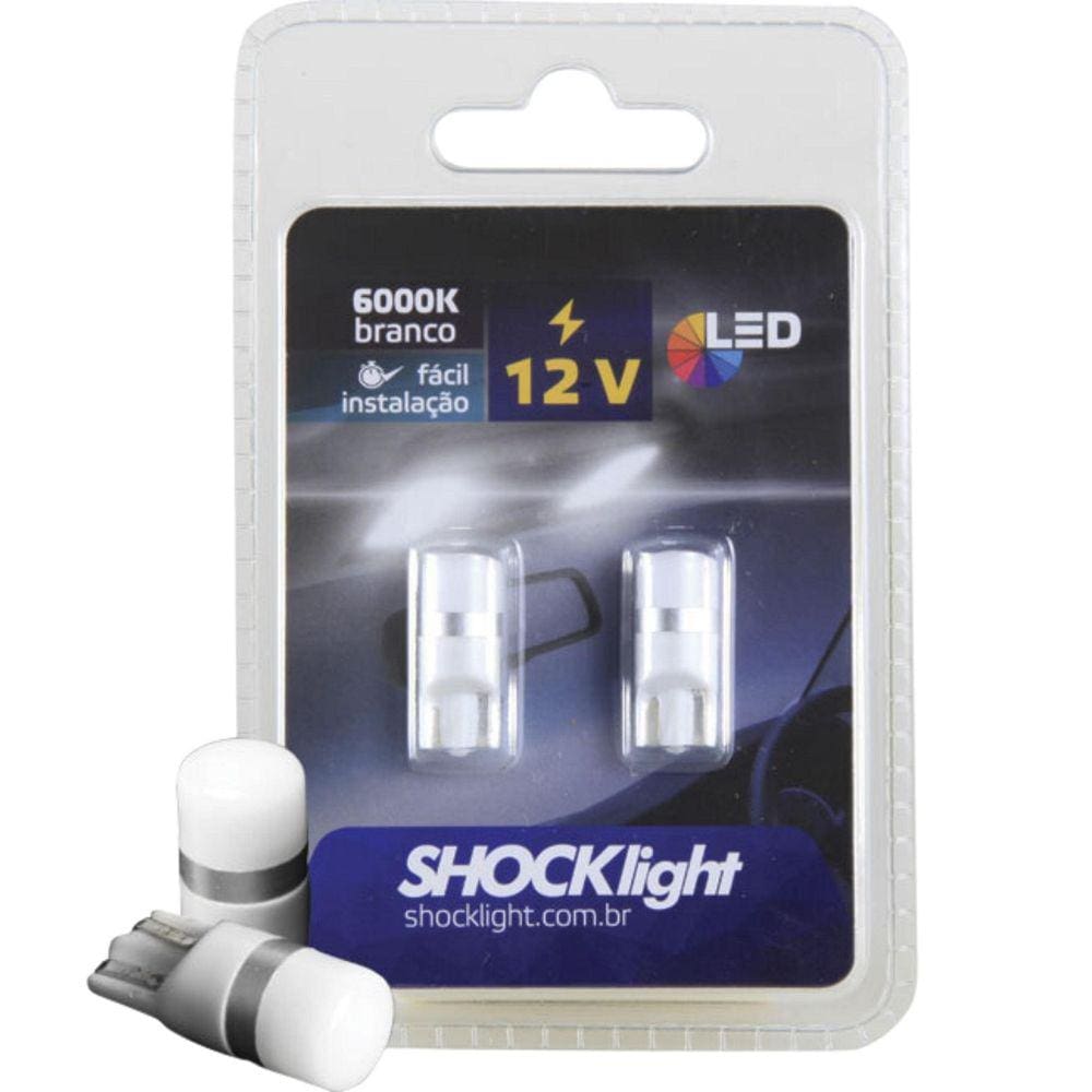 Lampada Led Carro Shocklight T10 Farol Porta Luvas Lanterna
