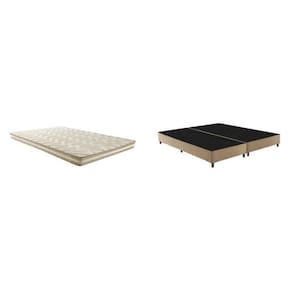 Box Queen Florença 42x158x198cmcom Colchão Queen Unique D33 Plus Duoface 16x158x198cm Rustico Bege