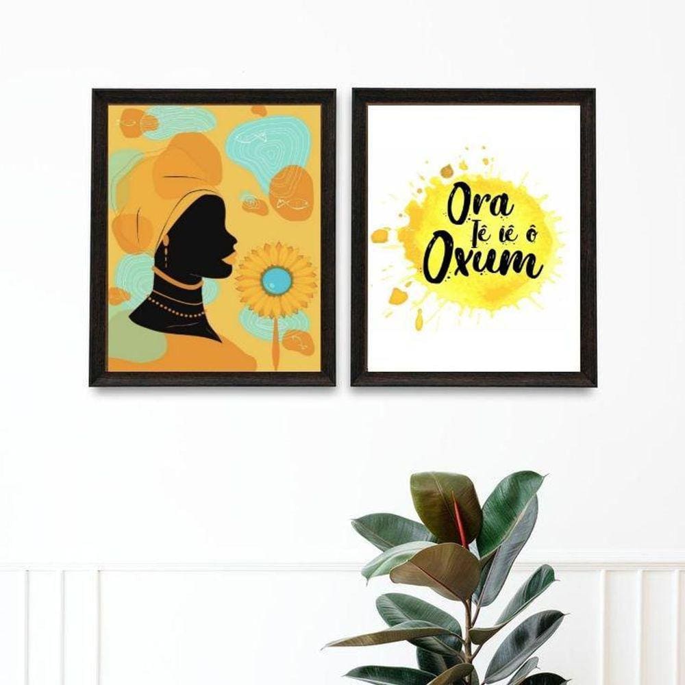 Kit 2 Quadros Oxum - Saudação 45X34Cm