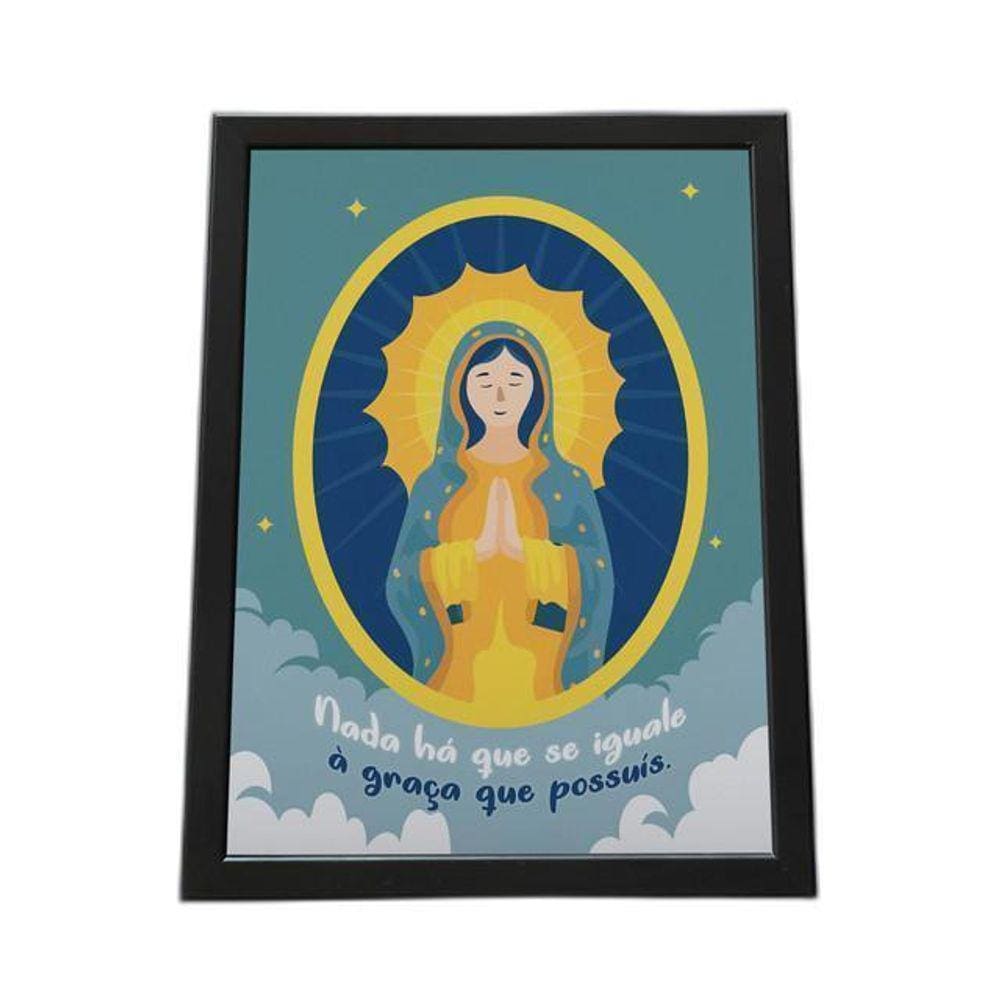 Quadro Com Moldura Frase Nossa Senhora Do Perpetuo Socorro