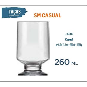 24 Copos Casual 260Ml - Água - Refrigerante - Suco - Batida