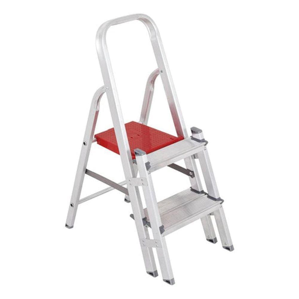 Escada De Aluminio Multiuso Dupla 2 Degraus Reisam 120 Kg