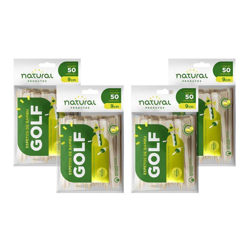 Espeto Golf Bambu Petiscos Lanches 9Cm - 200 Unidades