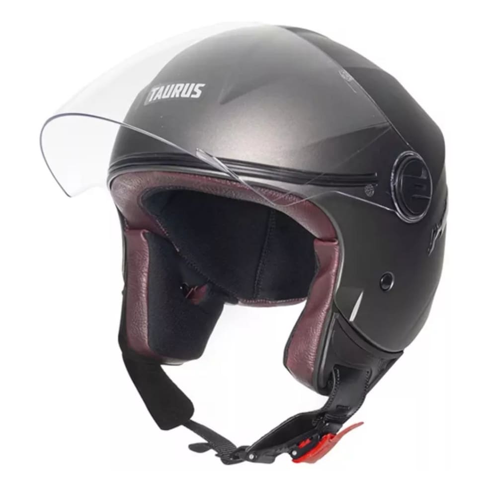 Capacete Aberto Joy23 Cinza Couro