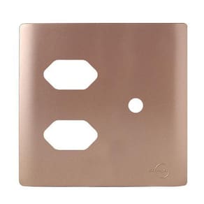 Placa 2 Tomadas + Furo Com Suporte 4X4 - Novara Ouro Rose