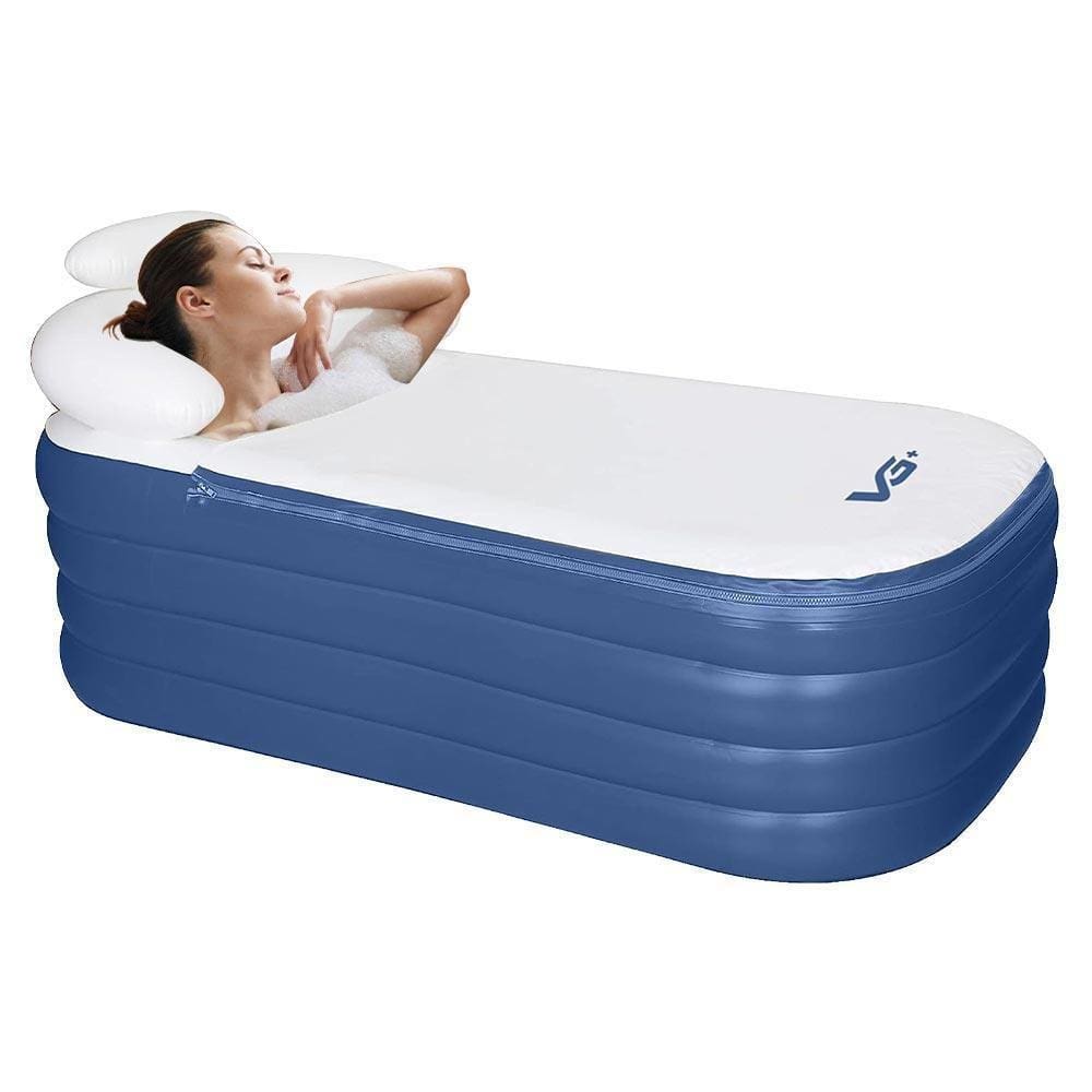 Banheira Ofurô Inflável Dobrável 120L Bomba Bivolt Vg+ Azul