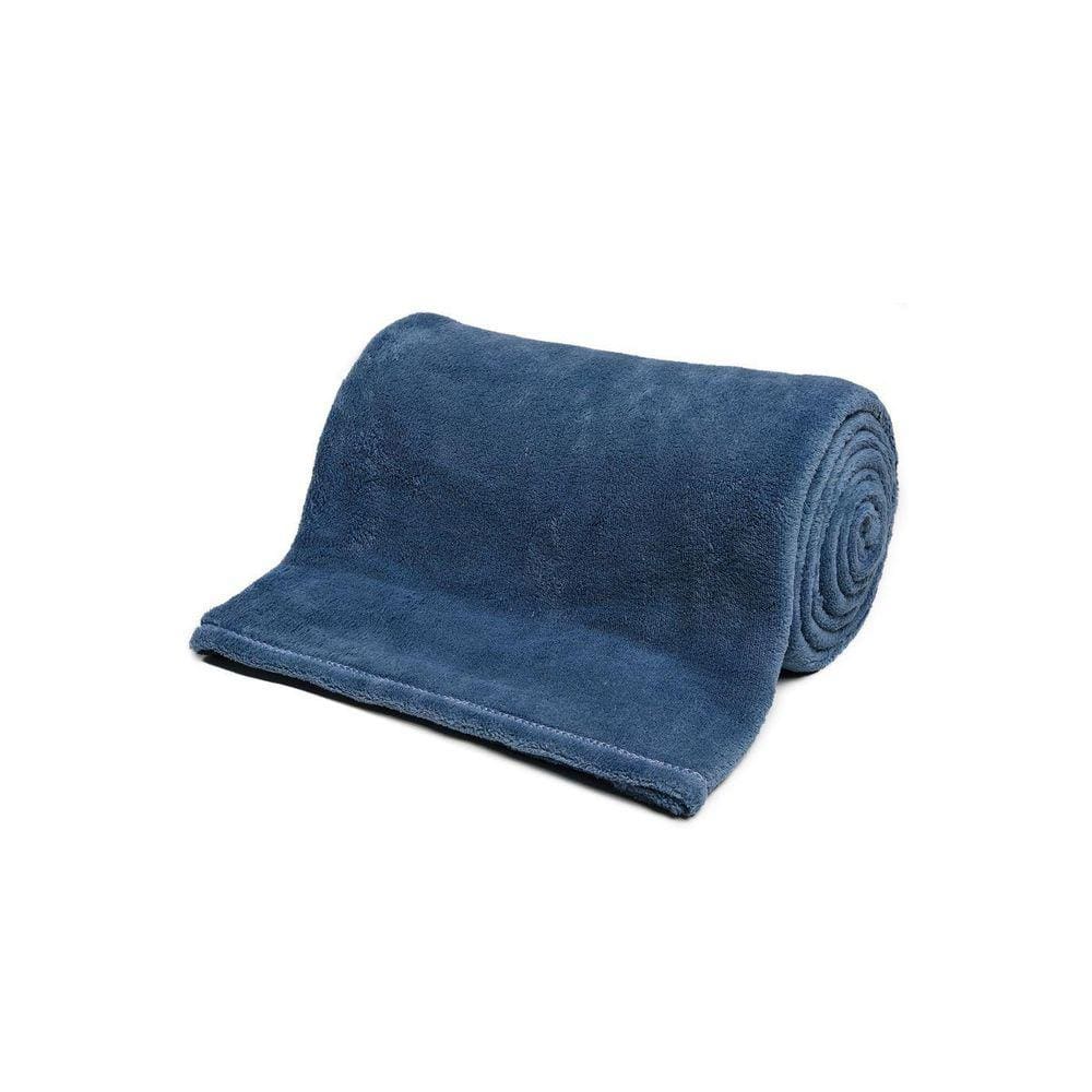 Manta Microfibra Lisa 2,00 X 1,80 Mt Azul Celeste
