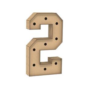 Número 2 Letra Caixa Grande Mdf 90Cm Altura Furo Iluminação