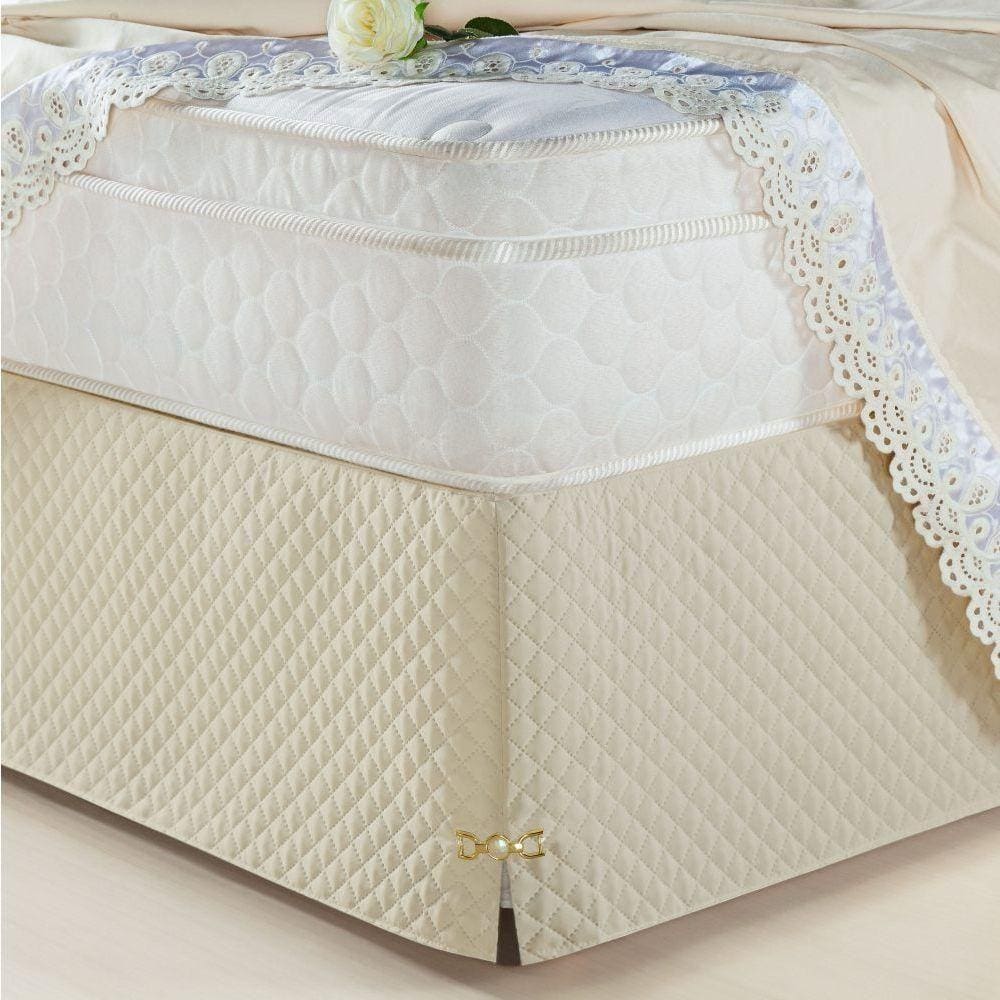 Saia Para Cama Box Queen Veneza 1 Peça Bege
