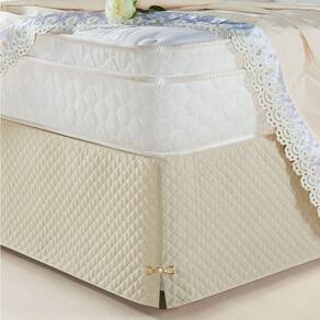 Saia Para Cama Box Queen Veneza 1 Peça Bege