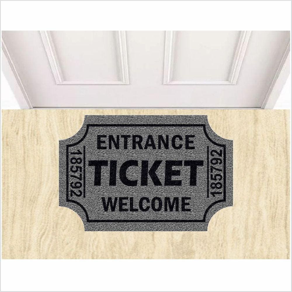 Tapete Capacho Entrance Ticket Welcome 60X40 cm No Formato.