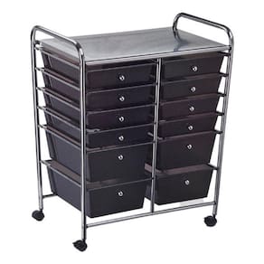 Carrinho Organizador 80x64x40cm Inox Multiuso 12 Gavetas
