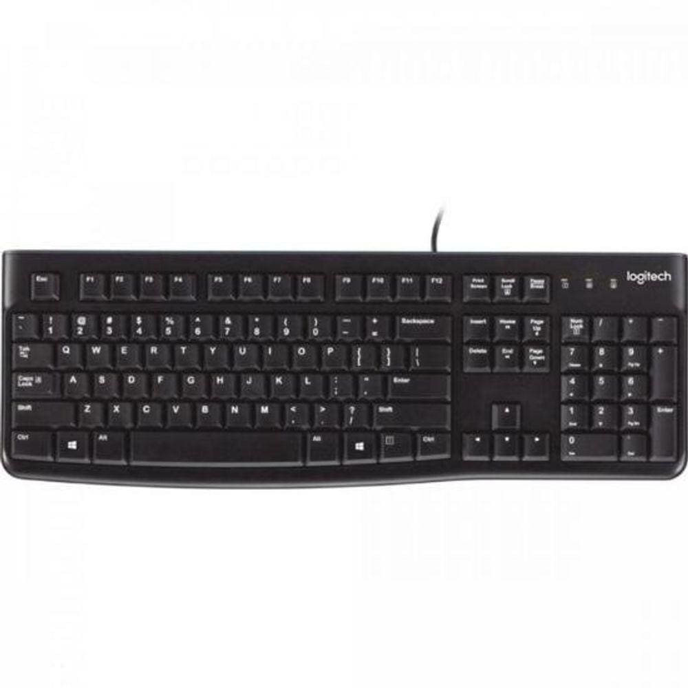 Teclado Logitech K120 Com Fio USB Preto [F002]