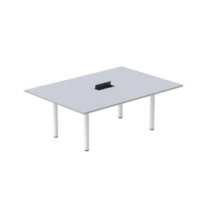 Mesa Reunião 200cm X 120cm Mrcpb2012 Cinza/Branco