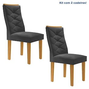 Conjunto 2 Cadeiras para Sala de Jantar Germany Espresso Móveis Cinamomo/ Cinza