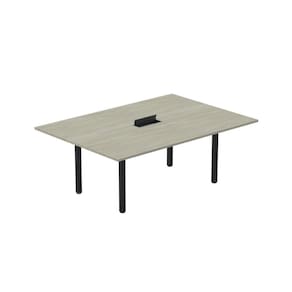 Mesa Reunião 200cm X140cm Mrcpb2014 Nogueira casblanca/Preto