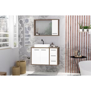 Conjunto para Banheiro Turin 80 com Vidro Avelato / Branco