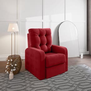 Poltrona Reclinável do Papai em Suede Vermelho