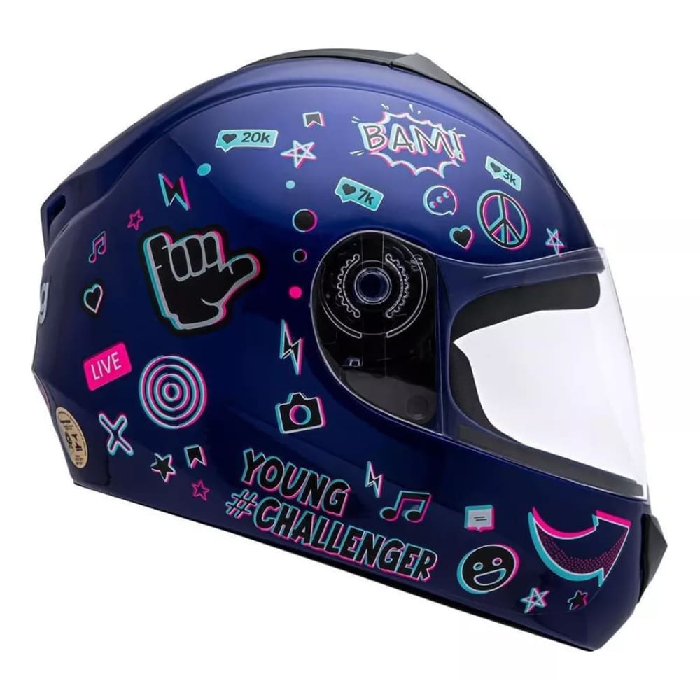 Capacete Infantil Azul Fly Young Hg Live