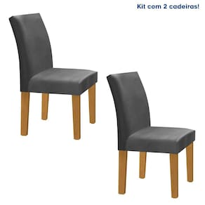 Kit 2 Cadeiras Estofadas Espanha Espresso Móveis Cinamomo/ Cinza