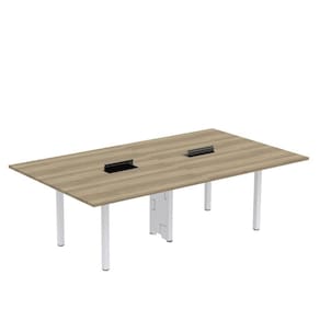Mesa Reunião 240cm X 140cm Mrcpb2414 Nogueira casblanca/Branco